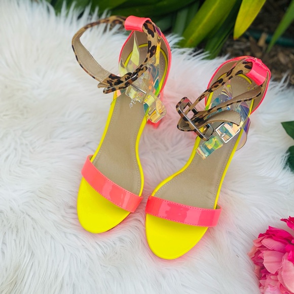 NEW | Dolls Kill Lemonade Neon Block Heels - Picture 4 of 8